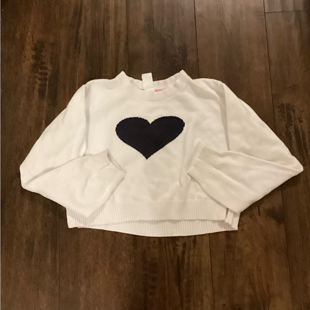 Kids White Sweater with Heart Design